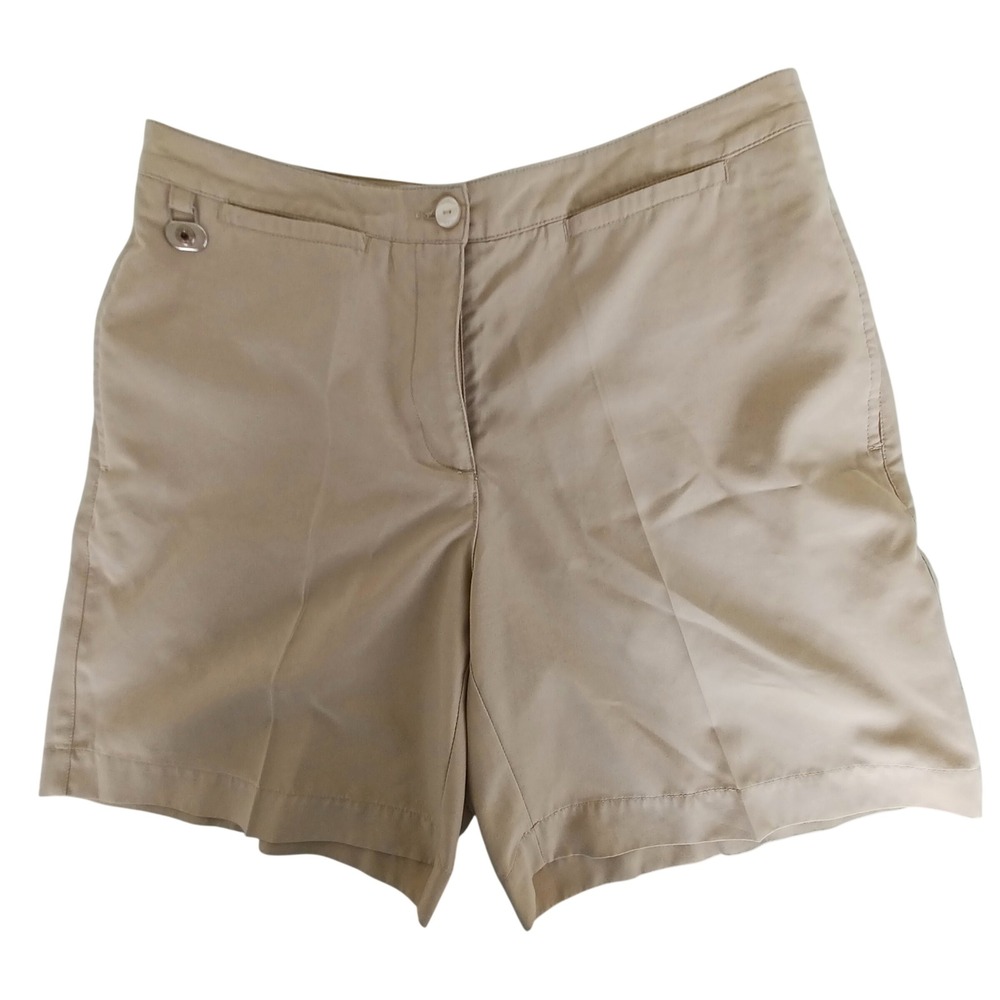 Lizgolf Liz Claiborne Tan Coolmax Performance Golf‎ Shorts Womens Size 8 Khaki
